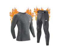 MeetHoo Hombre Conjunto de Ropa Interior Térmica, Base Layer de Invierno Long Johns Traje de Compresión de Secado Rápido Camisetas y Pantalones de Manga Larga para Esquí Deportivo Correr