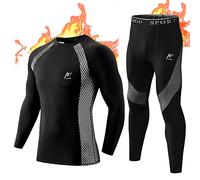 MeetHoo Hombre Conjunto de Ropa Interior Térmica, Base Layer de Invierno Long Johns Traje de Compresión de Secado Rápido Camisetas y Pantalones de Manga Larga para Esquí Deportivo Correr