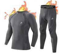 MeetHoo Hombre Conjunto de Ropa Interior Térmica, Base Layer de Invierno Long Johns Traje de Compresión de Secado Rápido Camisetas y Pantalones de Manga Larga para Esquí Deportivo Correr
