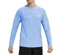 MeetHoo Hombres Rash Guard Camiseta Deportivas con Filtro de Protección UPF 50＋Mangas Largas Alta Elasticidad Secado Rápido Surf Natación Verano