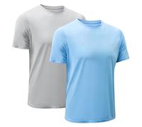 MeetHoo Rash Guard Hombre Camisa Manga Corta Camiseta UV Camisetas Deporte Técnicas Deportiva T-Shirt de Protección Solar UV (UPF) 50+ Poliéster para fútbol Atletismo Correr o Montañismo