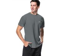 MeetHoo Rash Guard Hombre Camisa Manga Corta Camiseta UV Camisetas Deporte Técnicas Deportiva T-Shirt de Protección Solar UV (UPF) 50+ Poliéster para fútbol Atletismo Correr o Montañismo