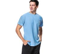 MeetHoo Rash Guard Hombre Camisa Manga Corta Camiseta UV Camisetas Deporte Técnicas Deportiva T-Shirt de Protección Solar UV (UPF) 50+ Poliéster para fútbol Atletismo Correr o Montañismo