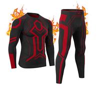 MeetHoo Ropa Interior Térmica para Hombre Base Layer Set, Rojo, XXL Men's