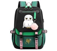 Meetiger Búho ligero Hedwig Rucksack Owl Book Bag Harry Magic School Bag Students Laptop Backpack con puerto de carga USB Green