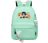 Meetiger Harry Magic Mochila para niñas Versión Q Harry/Ron/Hermione Bolsa de la Escuela Primaria Bolsa del Libro de la Amistad Verde