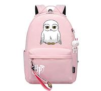 Meetiger Lindo búho blanco Hedwig Mochila Harry Magic Mochila escolar Damas Jóvenes Niños Viaje Mochila Rosa
