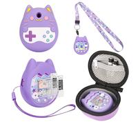 Meetikar Funda de silicona y estuche rígido compatible con Tamagotchi Pix Juguete Virtual para Mascotas, Funda Protectora para Tamagotchi Pix con correa de mano, protector de pantalla y cordón