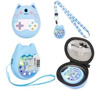 Meetikar Funda de silicona y funda dura compatible con Tamagotchi Pix Virtual Pet Toy, protector de pantalla y cordón, Azul, Lille, Caricaturas