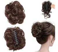 Meetitsneeds - 2 clips de extensión de moño, clip de garra de moño desordenado para mujer, clips de extensión de moño para mujer, peluca sintética voluminosa con clip ajustable (B)