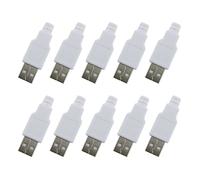 MEETOOT 10 Juegos de Conectores USB 2.0 Tipo A Macho de 4 Pines y Kit de Cubierta de plástico Blanco