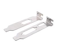 MEETOOT 2 juegos individuales DB9 de media altura deflectora DVI en blanco + soporte HDMI VGA soporte adaptador de soporte de media altura
