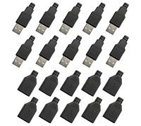 MEETOOT 20 conectores USB tipo A macho hembra USB de 4 pines (10 piezas macho + 10 piezas hembra) con cubierta de plástico negro