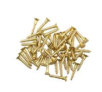 MEETOOT - 25 tornillos de cabeza avellanada ranurada de latón, tornillos de madera autorroscantes planos para carpintería, herrajes para muebles, #2 x 1/2 pulgadas (M2 x 12 mm), color dorado