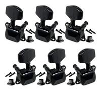 MEETOOT Juego de 6 piezas de afinador de guitarra semicerrado 3L 3R de cuerda de afinación para guitarra eléctrica o guitarra acústica, color negro