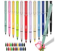 Meetory 12 lápices mágicos Swify - Goma de borrar reutilizable sin tinta Ewigr lápices de colores con 24 puntas de repuesto incorporadas para estudiantes, escuela, oficina, escritura y signos