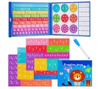 Meetory Material magnético para matemáticas, 102 unidades de fracciones magnéticas y círculos de fracción, material Montessori, ayuda para aprender matemáticas, cálculo de fracturas para niños