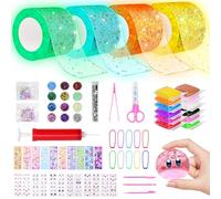 Meetory Nano Tape Bubbles Set, Nano Tape Brilla en la Oscuridad, Magia Nano Cinta Adhesiva, Nanoband Multiuso, Nano Tape Set Adecuado para Chicas Jóvenes, Con Pegatinas de Lentejuelas DIY Kit de
