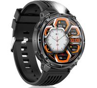 MEETOWN 1100 mAh reloj inteligente militar para hombre, 1,7 pulgadas AMOLED SmartWatch Hombre con linterna LED, función de teléfono, monitor de sueño/IP68 resistente al agua/brújula/frecuencia