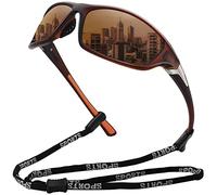 MEETSUN Gafas de sol deportivas polarizadas para hombres y mujeres que conducen, ciclismo, pesca, gafas de sol con protección UV400 - Marrón/Marrón