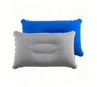 MEETTIKEY Almohada inflable, ultraligera, compresible, impermeable, suave, portátil, almohada compacta para camping, senderismo, playa, pesca y oficina, 34 x 22 cm (azul rey + gris)