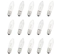 MeetUs 15-Pack 3W AC 34V E10 Bombillas Velas Cambio para Cuentos de Hadas de Navidad, Arcos de Velas, Luces Garlands, Candelabros, E10 Bombillas Velas Incandescentes (16V)