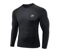 MEETWEE Camiseta Compresion Hombre, Hombre Transpirable Secado rápido para Running Gym Ciclismo Ropa Deportiva Manga Larga Base Layers para Running Gym Ciclismo Camisa