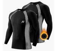 MEETWEE Camiseta De Compresión Hombre, Manga Larga para Deportes Camisetas Transpirable Secado Rápido T-Shirt para Running Ciclismo Fitness