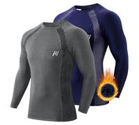 MEETWEE Camiseta De Compresión Hombre, Manga Larga para Deportes Camisetas Transpirable Secado Rápido T-Shirt para Running Ciclismo Fitness