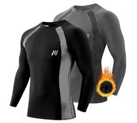 MEETWEE Camiseta De Compresión Hombre, Manga Larga para Deportes Camisetas Transpirable Secado Rápido T-Shirt para Running Ciclismo Fitness