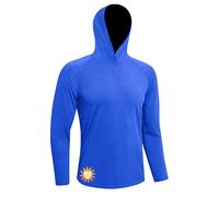 MEETWEE Camiseta Hombre Manga Larga Capucha UPF 50+ Protección Solar - Ropa UV Verano Secado Rápido Transpirable Ligera para Pesca Senderismo Playa