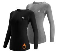 MEETWEE Camiseta Térmica Mujer, Ropa Interior de Compresión Manga Larga Esquí Funcional Thermal Baselayer para Transpirable, cálida y de Secado rápido