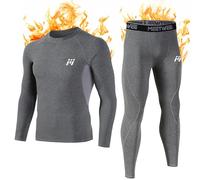 MEETWEE Conjuntos térmicos Hombre, Manga Larga Camiseta Térmica Pantalones Largos Base Layer Thermo Function Ropa Deportiva de Invierno para Running Ciclismo Esquí
