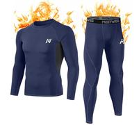 MEETWEE Conjuntos térmicos Hombre, Manga Larga Camiseta Térmica Pantalones Largos Base Layer Thermo Function Ropa Deportiva de Invierno para Running Ciclismo Esquí