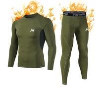 MEETWEE Conjuntos térmicos Hombre, Manga Larga Camiseta Térmica Pantalones Largos Base Layer Thermo Function Ropa Deportiva de Invierno para Running Ciclismo Esquí