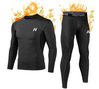 MEETWEE Conjuntos térmicos Hombre, Manga Larga Camiseta Térmica Pantalones Largos Base Layer Thermo Function Ropa Deportiva de Invierno para Running Ciclismo Esquí