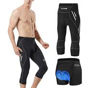 MEETWEE Hombres 3/4 Pantalones de Ciclismo, Transpirable Bicicleta con 3D Gel Acolchado MTB Ciclismo Pantalones Largos