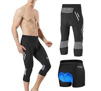 MEETWEE Hombres 3/4 Pantalones de Ciclismo, Transpirable Bicicleta con 3D Gel Acolchado MTB Ciclismo Pantalones Largos