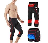 MEETWEE Hombres 3/4 Pantalones de Ciclismo, Transpirable Bicicleta con 3D Gel Acolchado MTB Ciclismo Pantalones Largos