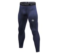 MEETWEE Leggings Hombre, Largas Pantalón de Compresión Pantalones Deporte Mallas Running para Fitness Yoga, Azul, XL