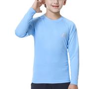 MEETWEE UP2Kde Rash Guard Shirt, Azul Claro, 12 años Unisex Kids