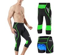 MEETWEE Pantalones de Ciclismo 3/4 para Hombre, Pantalones de Ciclismo de compresión, Leggings de Ciclismo para Hombre, elásticos, Transpirables, con Esponja 3D