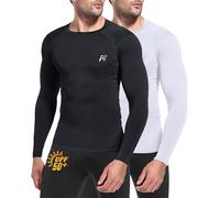 MEETWEE Rashguard Camiseta de Hombre, UPF 50+ Camisa de Compresión de Manga Larga UV Camiseta Proteccion Solar Secado Rápido para Surf y Natación