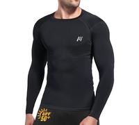 MEETWEE Rashguard Camiseta de Hombre, UPF 50+ Camisa de Compresión de Manga Larga UV Camiseta Proteccion Solar Secado Rápido para Surf y Natación