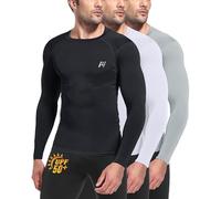MEETWEE Rashguard Camiseta de Hombre, UPF 50+ Camisa de Compresión de Manga Larga UV Camiseta Proteccion Solar Secado Rápido para Surf y Natación