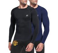 MEETWEE Rashguard Camiseta de Hombre, UPF 50+ Camisa de Compresión de Manga Larga UV Camiseta Proteccion Solar Secado Rápido para Surf y Natación