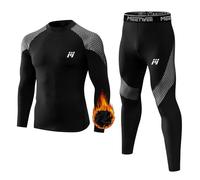 MEETWEE Ropa Interior TéRmica Hombre, Capa Base De Invierno, Manga Larga, Calzoncillos Largos, CompresióN De Secado RáPido, Parte Superior E Inferior para Esquí Deportivo, Correr, Senderismo