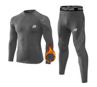 MEETWEE Ropa Interior TéRmica Hombre, Capa Base De Invierno, Manga Larga, Calzoncillos Largos, CompresióN De Secado RáPido, Parte Superior E Inferior para Esquí Deportivo, Correr, Senderismo