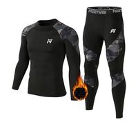 MEETWEE Ropa Interior TéRmica Hombre, Capa Base De Invierno, Manga Larga, Calzoncillos Largos, CompresióN De Secado RáPido, Parte Superior E Inferior para Esquí Deportivo, Correr, Senderismo