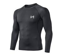 MEETYOO Camisa de compresión para Hombre, Manga Larga para Hombre, Deportiva, Capa Base - Negro - Medium